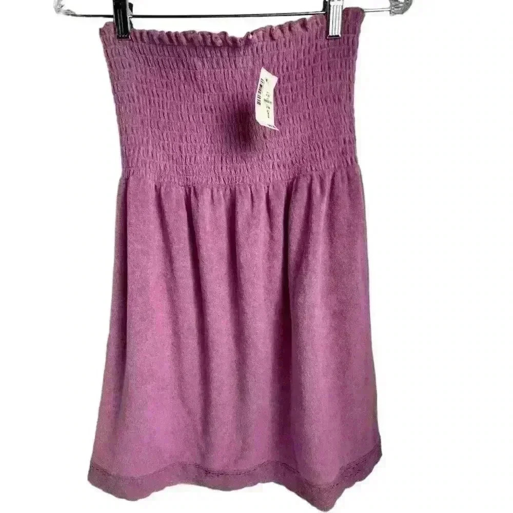 Aeropostale‎ Women's Smocked Strapless Short Dress Purple Size S